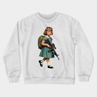 The Little Girl and a Toy Gun Crewneck Sweatshirt